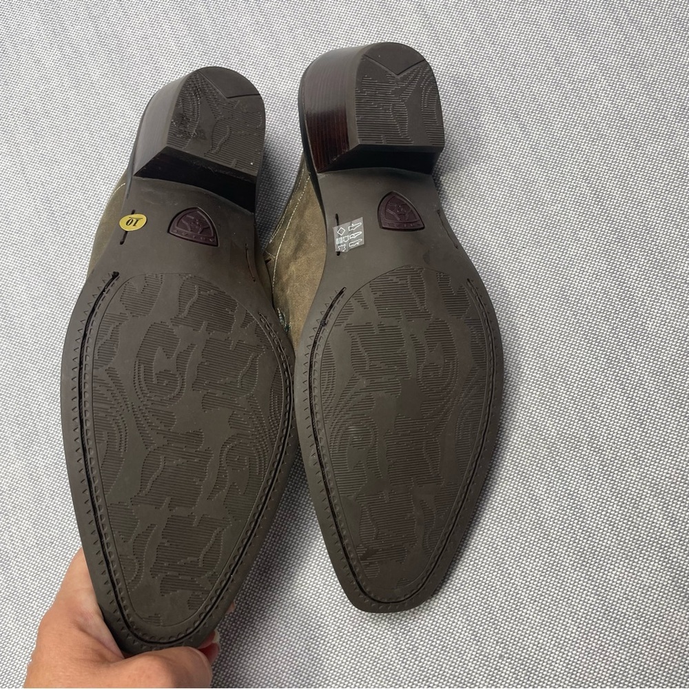 Ariat Brown Leather Mules with Embroidered Design - Picture 6 of 9